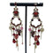 Boho Ruby Red Earrings with Fresh Water Pearls