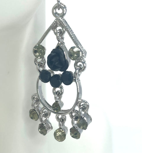 Untamed  Rose Tear Drop Earrings