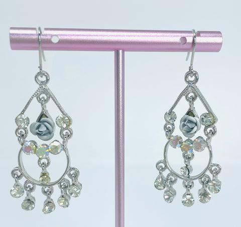 Untamed  Rose Tear Drop Earrings