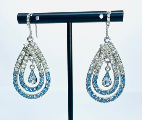 Double Loop Tear Drop Earrings