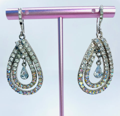 Double Loop Tear Drop Earrings