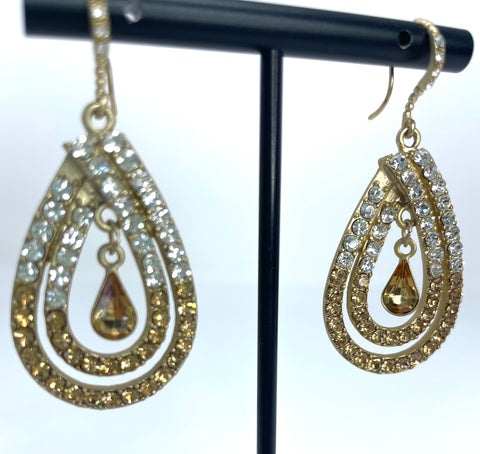 Double Loop Tear Drop Earrings