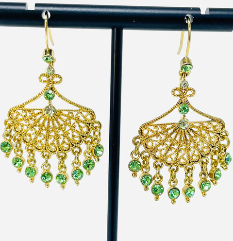 Jewel Drop Fan Earrings