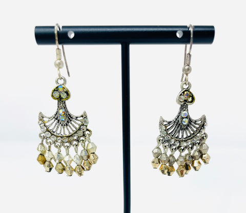 Golden Roaring 20's Fan Earrings