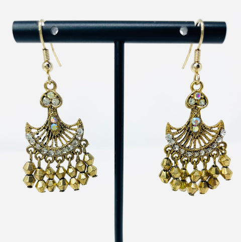 Golden Roaring 20's Fan Earrings
