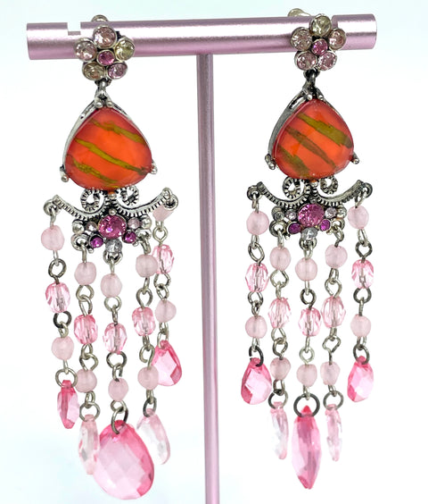 Orange Tiger Valance Earrings